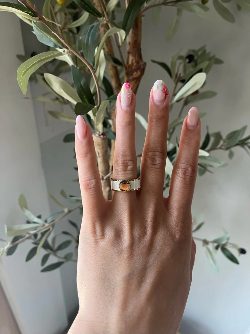 Gold and White ring